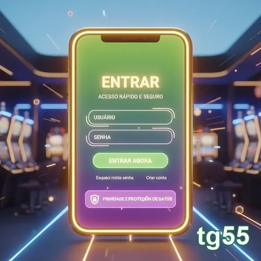 Tela de login do tg55 com acesso seguro e rápido.