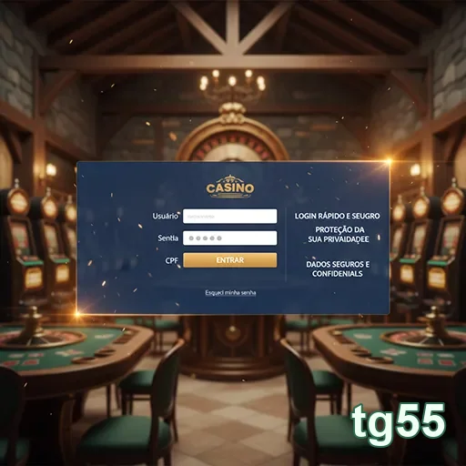 Tela de login do tg55 mostrando opções seguras para usuários.