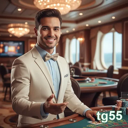 Jogador sorridente em ambiente de apostas do tg55.