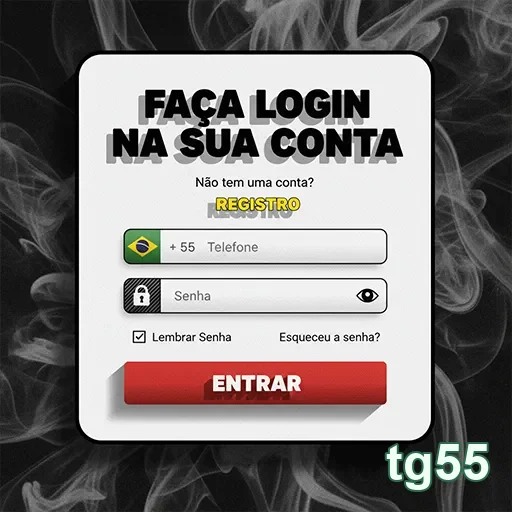Tela de login do tg55 para acesso ao cassino móvel seguro.
