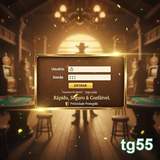 Tela de login segura na tg55, destacando credenciais do usuário.