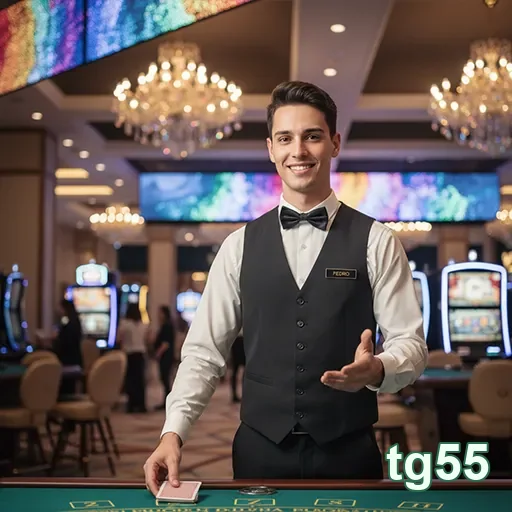 Atendente de cassino no tg55, pronto para suporte VIP.