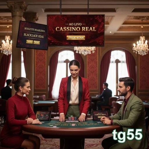 Jogadores em cassino ao vivo na tg55 com dealer profissional.